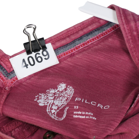 Anthropologie Pink T Shirt Womens Size XS Tee Active Mixed Media Distressed - Picture 10 of 10